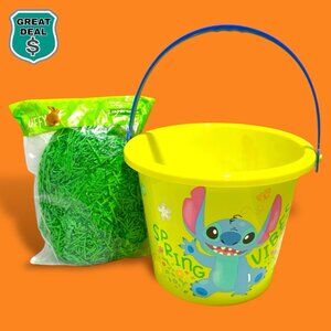 Disney Lilo & Stitch Stitch Holiday Easter Gift Basket. Bonus Paper Grass. NEW!